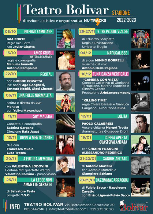 Al Teatro Bolivar si parte con la stagione teatrale 2022 2023 1