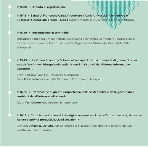 Innovazione sostenibilità e green job il seminario a Palazzo Pacanowski1